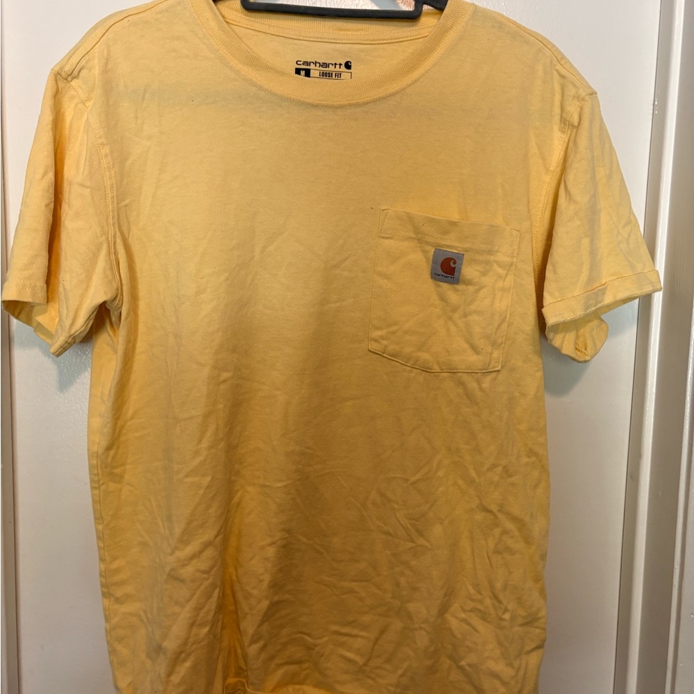 Carhartt Women’s Yellow Pocket T-Shirt Medium